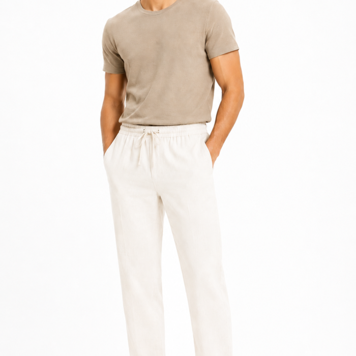 Relaxed Fit Linen Blend Trousers