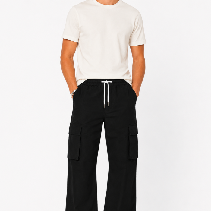 Baggy Fit Cargo Nylon Trousers